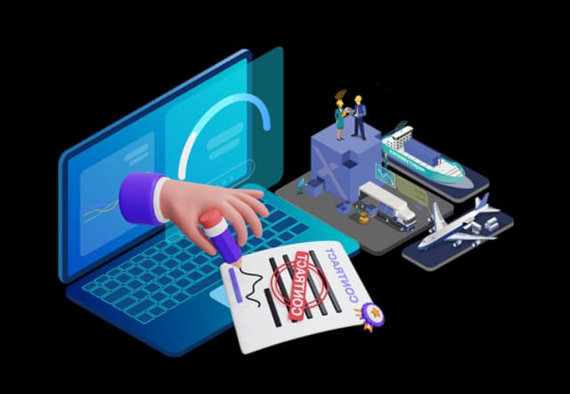 Digital procurement logistics software interface screenshot